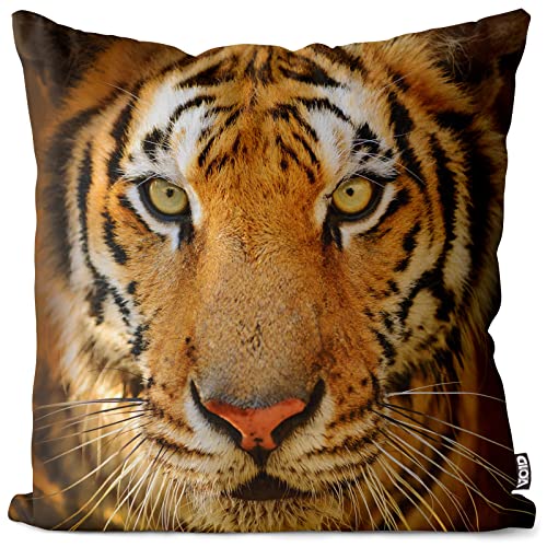 VOID Tigerkopf Kissenbezug Kissenhülle Outdoor Indoor Druck Tigerfell Tiger, Kissen Größe:50 x 50 cm von VOID