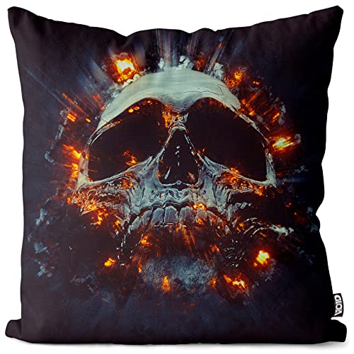 VOID Totenkopf Explosion Kissenbezug Kissenhülle Sofakissen Kissen Deko Outdoor-Kissen Dekokissen, Kissen Größe:60 x 60 cm von VOID