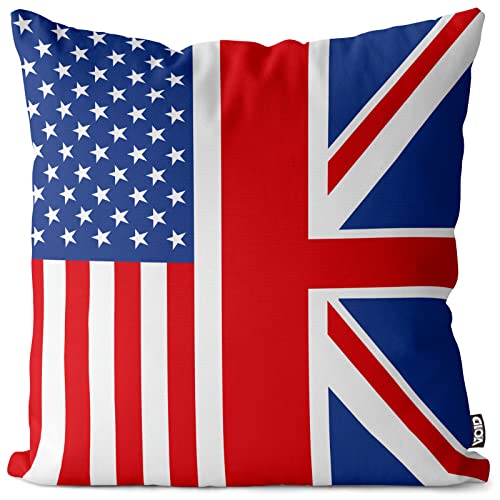 VOID USA Amerika Union Jack England Kissenbezug Kissenhülle Outdoor Indoor, Kissen Größe:40 x 40 cm von VOID