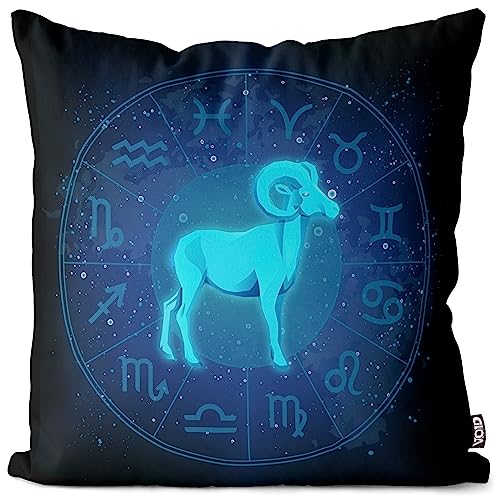 VOID Widder Sternzeichen Astrologie Kissenbezug Kissenhülle Polyester wasserfest Outdoor Indoor, Kissen Größe:60 x 60 cm VOID Widder Sternzeichen Astrologie Kissenbezug Kissenhülle Polyester wasserfest Outdoor Indoor, Kissen Größe:60 x 60 cm von VOID