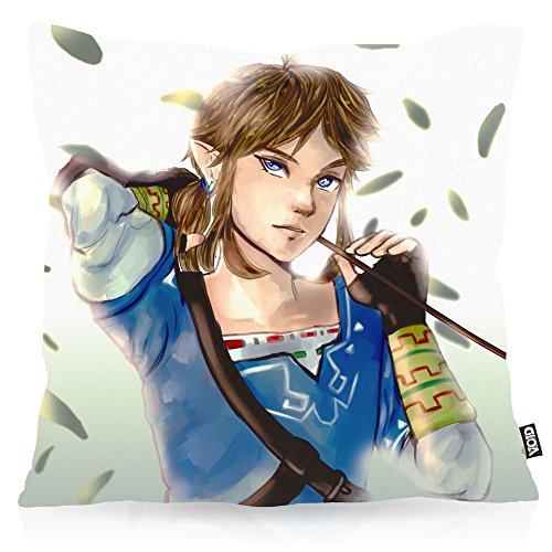 VOID Wild Link Kissenbezug Kissenhülle Outdoor Indoor Switch The Breath of SNES Zelda Ocarina, Kissen Größe:80 x 80 cm von VOID