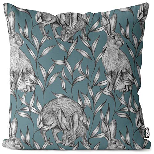 VOID Wildhasen Kissenbezug 40x40 Kissenhülle Polyester Zierkissen Couchkissen Ostern Osterdeko Deko, Kissen Größe:40 x 40 cm von VOID