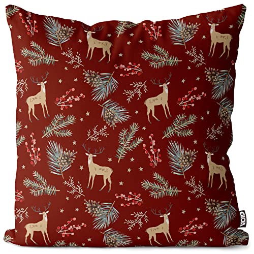 VOID Winter Hirsch rot Kissenbezug Kissenhülle Sofakissen Kissen Deko Weihnachten Winter Weihnachtsdeko, Kissen Größe:60 x 60 cm VOID Winter Hirsch rot Kissenbezug Kissenhülle Sofakissen Kissen Deko Weihnachten Winter Weihnachtsdeko, Kissen Größe:60 x 60 cm von VOID