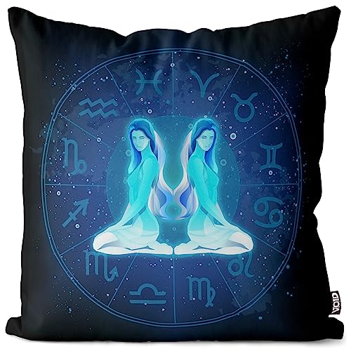 VOID Zwilling Sternzeichen Astrologie Kissenbezug Kissenhülle Polyester wasserfest Outdoor Indoor, Kissen Größe:60 x 60 cm VOID Zwilling Sternzeichen Astrologie Kissenbezug Kissenhülle Polyester wasserfest Outdoor Indoor, Kissen Größe:60 x 60 cm von VOID