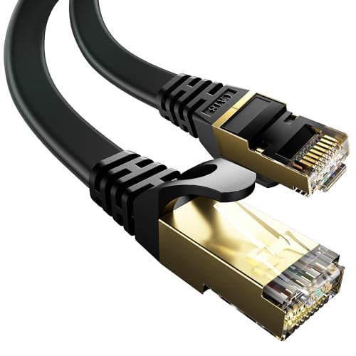 VOIETOLT Cat 8 Lan Kabel 10Meter, Flaches 40Gbps/2000Mhz Netzwerkkabel Ethernet Kabel, S/FTP RJ45 Gigabit Patchkabel (Normal) von VOIETOLT