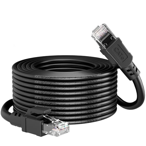 VOIETOLT Outdoor Cat 6 LAN Kabel 3 meter, Außen Wasserdicht Direct Burial LLDPE UV Mantel - 24AWG 10Gbps Hochgeschwindigkeits Gigabit Ethernet Netzwerkkabel - CCA, UTP VOIETOLT Outdoor Cat 6 LAN Kabel 3 meter, Außen Wasserdicht Direct Burial LLDPE UV Mantel - 24AWG 10Gbps Hochgeschwindigkeits Gigabit Ethernet Netzwerkkabel - CCA, UTP von VOIETOLT