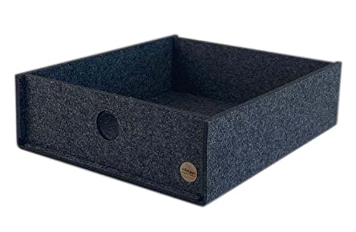 Aufbewahrungsbox CARGA Filz - ohne Deckel - u.a. für DAS schwedische Regal - 4 Größen 2 Farben - Made in Germany (CARGA KX1-38x32x10,6cm (TxBxH), anthrazit meliert) von voigtdesign