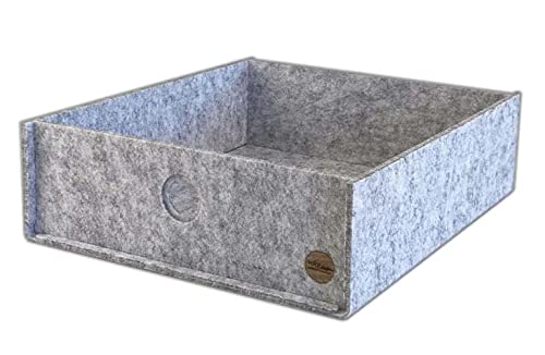 Aufbewahrungsbox CARGA Filz - ohne Deckel - u.a. für DAS schwedische Regal - 4 Größen 2 Farben - Made in Germany (CARGA KX1-38x32x10,6cm (TxBxH), hellgrau meliert) von VOIGTdesign