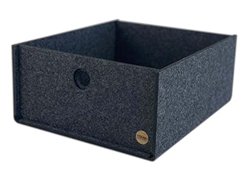 Aufbewahrungsbox CARGA Filz - ohne Deckel - u.a. für DAS schwedische Regal - 4 Größen 2 Farben - Made in Germany (CARGA KX2-38x32x15,9cm (TxBxH), anthrazit meliert) von VOIGTdesign