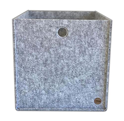 Aufbewahrungsbox CARGA Filz - ohne Deckel - u.a. für DAS schwedische Regal - 4 Größen 2 Farben - Made in Germany (CARGA KX4-38x32x31,8cm (TxBxH), hellgrau meliert) von VOIGTdesign