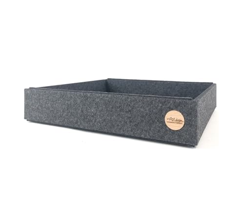 VOIGTdesign Box FILZ Aufbewahrung Ordnung Schubladenbox Regalbox Schrankbox Korb 6 Größen (G4H - 29x30x6cm, anthrazit meliert) von VOIGTdesign