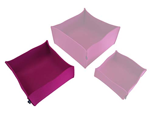 Filz-Körbchen 26x26x12cm (20 Farben) - Korb - Box - Aufbewahrung - Utensilienkorb - Brotkorb - Obstkorb - Regalkorb - eckig – quadratisch (102 purpur) von VOIGTdesign