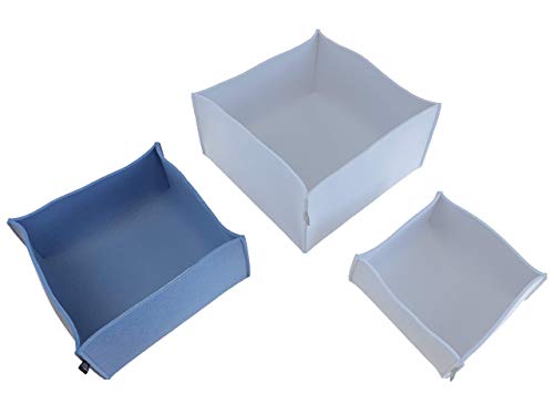 Filz-Körbchen 26x26x12cm (20 Farben) - Korb - Box - Aufbewahrung - Utensilienkorb - Brotkorb - Obstkorb - Regalkorb - eckig – quadratisch (109 pastellblau) von VOIGTdesign