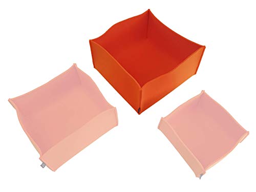 Filz-Körbchen 32x32x16cm (20 Farben) - Korb - Box - Aufbewahrung - Utensilienkorb - Brotkorb - Obstkorb - Regalkorb - eckig – quadratisch (116 orange) von VOIGTdesign