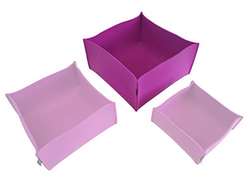 Filz-Körbchen 32x32x16cm (20 Farben) - Korb - Box - Aufbewahrung - Utensilienkorb - Brotkorb - Obstkorb - Regalkorb - eckig – quadratisch (149 magenta) von VOIGTdesign