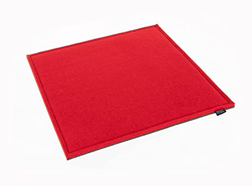 VOIGTdesign Filz-Sitzauflage - Stuhlauflage - Sitzkissen - Stuhlkissen - Auflage - quadratisch - bi-Color - 2-lagig (35 x 35 cm, 141 rot) von VOIGTdesign