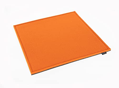 VOIGTdesign Filz-Sitzauflage - Stuhlauflage - Sitzkissen - Stuhlkissen - Auflage - quadratisch - bi-Color - 2-lagig (40 x 40 cm, 116 orange) von VOIGTdesign