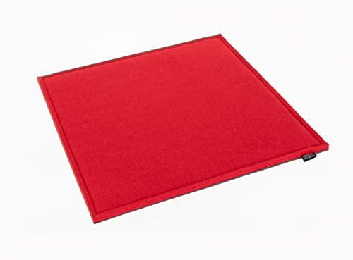 VOIGTdesign Filz-Sitzauflage - Stuhlauflage - Sitzkissen - Stuhlkissen - Auflage - quadratisch - bi-Color - 2-lagig (40 x 40 cm, 141 rot) von VOIGTdesign