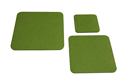 Filzuntersetzer, 5 mm dick, quadratisch, abgerundete Ecken, aus WOLLFILZ (30x30cm, 146 olivgrün) von VOIGTdesign