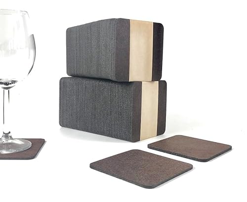 Untersetzer aus Filz, div. Formen, ca.10x10cm, 4 Farben, 4 Packungsgrößen (quadr. rd. Ecken - 100er OHNE Box, Dunkelbraun meliert) von voigtdesign