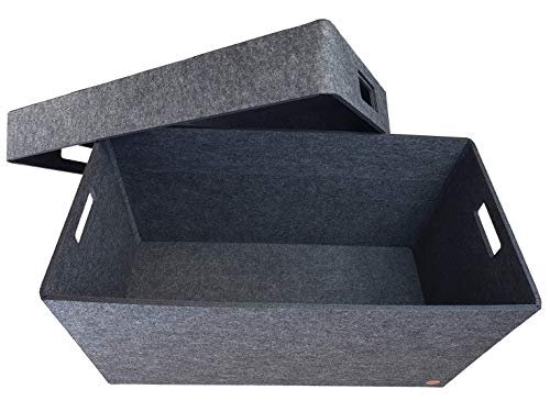Aufbewahrungsbox FILZ Regalkorb Filzbox Korb Box Allzweckbox mit Deckel "NEUTRAL" 5 Größen von VOIGTdesign
