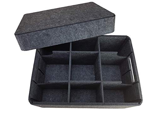 VOIGTdesign Aufbewahrungsbox Filz Regalkorb Filzbox Korb Box Allzweckbox mit Deckel NEUTRAL 5 Größen von VOIGTdesign