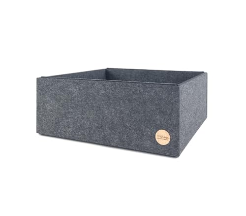 VOIGTdesign Box FILZ Aufbewahrung Ordnung Schubladenbox Regalbox Schrankbox Korb 6 Größen (G4-29x30x12cm, anthrazit meliert) von voigtdesign