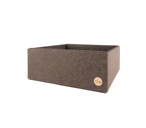 voigtdesign Box FILZ Aufbewahrung Ordnung Schubladenbox Regalbox Schrankbox Korb 6 Größen (hellbraun meliert, G4-29x30x12cm) von voigtdesign