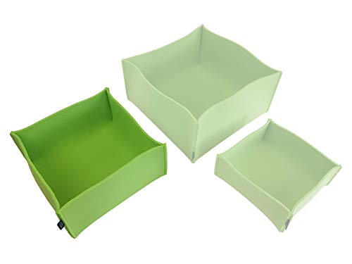 VOIGTdesign Filz-Körbchen 26x26x12cm (20 Farben) - Korb - Box - Aufbewahrung - Utensilienkorb - Brotkorb - Obstkorb - Regalkorb - eckig – quadratisch (131 giftgrün) von VOIGTdesign