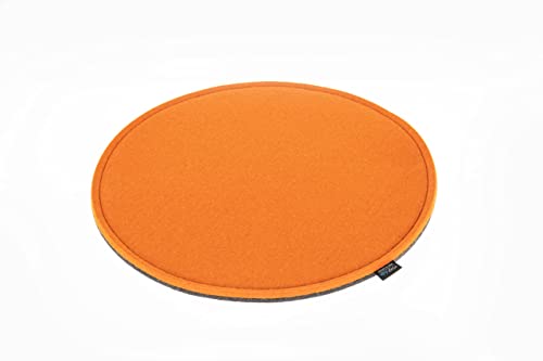 VOIGTdesign Filz-Sitzauflage - Stuhlauflage - Sitzkissen - Stuhlkissen - Auflage - rund - bi-Color - 2-lagig (D 35 cm, 116 orange) von VOIGTdesign
