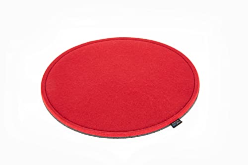 VOIGTdesign Filz-Sitzauflage - Stuhlauflage - Sitzkissen - Stuhlkissen - Auflage - rund - bi-Color - 2-lagig (D 35 cm, 141 rot) von VOIGTdesign