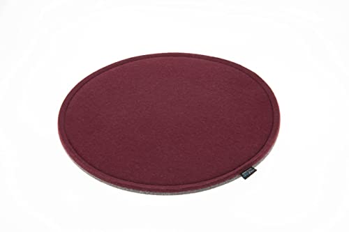 VOIGTdesign Filz-Sitzauflage - Stuhlauflage - Sitzkissen - Stuhlkissen - Auflage - rund - bi-Color - 2-lagig (D 35 cm, 145 Bordeaux) von VOIGTdesign