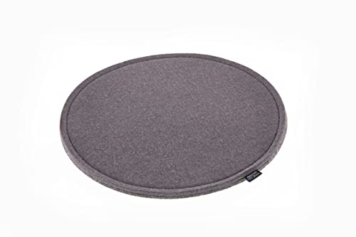 voigtdesign Filz-Sitzauflage - Stuhlauflage - Sitzkissen - Stuhlkissen - Auflage - rund - bi-Color - 2-lagig (D 40 cm, 137 dunkelgrau) von voigtdesign