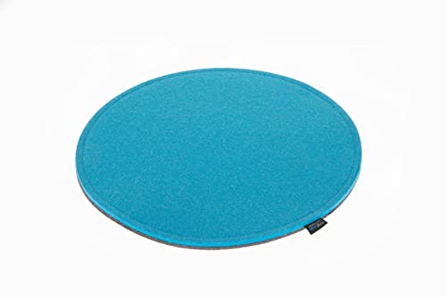 voigtdesign Filz-Sitzauflage - Stuhlauflage - Sitzkissen - Stuhlkissen - Auflage - rund - bi-Color - 2-lagig (D 40 cm, 156 türkis) von voigtdesign