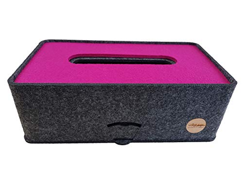 VOIGTdesign Kosmetiktücherbox Filz Taschentuchbox Kosmetiktuchspender Deko (102 Purpur) von VOIGTdesign