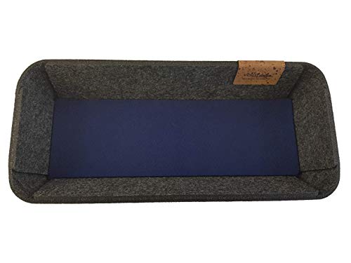 VOIGTdesign Schale Filz anthrazit meliert Deko Tisch Aufbewahrung Ordnung Kommode Regal Büro 3 Ausführungen (S3 - ca.25x8x5cm, anthrazit meliert, 110 saphirblau) von VOIGTdesign