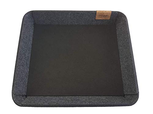 VOIGTdesign Schale Filz anthrazit meliert Deko Tisch Aufbewahrung Ordnung Kommode Regal Büro 3 Ausführungen (S5 - ca.26x22x5cm, anthrazit meliert, 140 schwarz) von VOIGTdesign