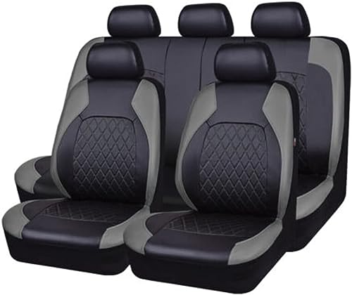 VOIV 9PCS Auto Sitzbezüge Sets für Ford Ecosport 2013 2014 2015 2016 2017 2018 2019-2023, Leder Wasserdicht Vordersitze Rücksitzschoner Leicht Zu Reinigen Schutz Lederausstattung,B Grey VOIV 9PCS Auto Sitzbezüge Sets für Ford Ecosport 2013 2014 2015 2016 2017 2018 2019-2023, Leder Wasserdicht Vordersitze Rücksitzschoner Leicht Zu Reinigen Schutz Lederausstattung,B Grey von VOIV