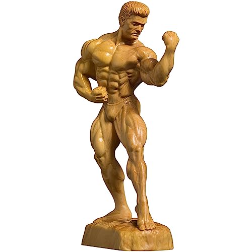 VOIV Buchsbaum Holz Schnitzen Dekoration Figuren Skulptur Handwerk Bodybuilding Muskel Männliche Statue Wohnkultur von VOIV