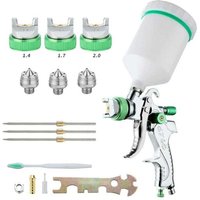 Kit professionale per pistola a spruzzo ad alta pressione, pistola a spruzzo pneumatica HVLP 600 cc, alimentazione a gravità, ugelli da 1,4 mm/1,7 von VOLAVO
