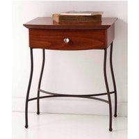 Mid Century Holz Nachttisch | Einzelschublade, Metallbasis Mid Century Holz Nachttisch | Einzelschublade, Metallbasis von VOLCANOironBEDS