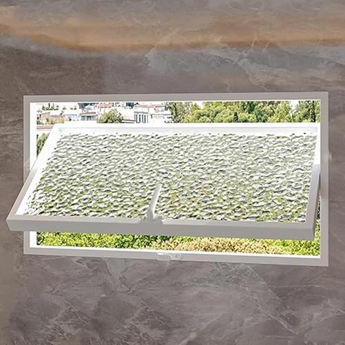 360° Drehbares Temperiertes Schiebe Fenster, Ersatzfenster Sichtschutz mit Griff, Geeignet für Küche Kleiderschrank Schlafzimmer und Terrasse(White A,70x40cm/27.6 * 15.7in) von VOLDAX