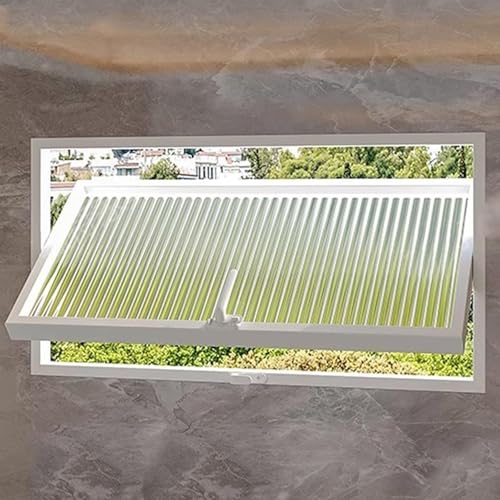 360° Drehbares Temperiertes Schiebe Fenster, Ersatzfenster Sichtschutz mit Griff, Geeignet für Küche Kleiderschrank Schlafzimmer und Terrasse(White B,80x50cm/31.5 * 19.7in) von VOLDAX