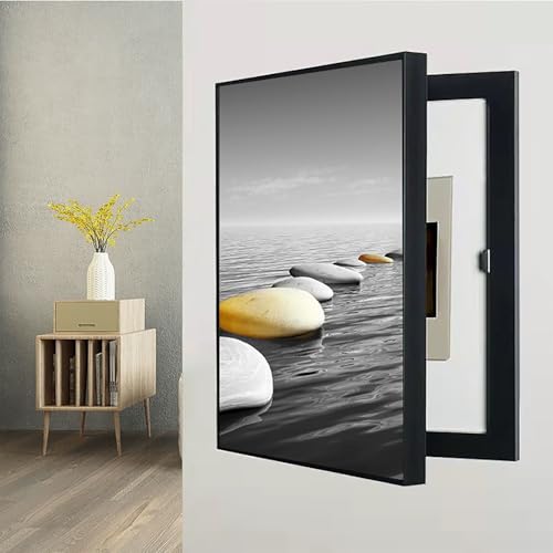 Dekorative Stromzähler-Abdeckung Modern Electric Box Counters Cover, Kreativität Zählerkasten Dekoration Innenbereich Lackierung(Black-12,30 * 40cm/11.8 * 15.7in) von VOLDAX