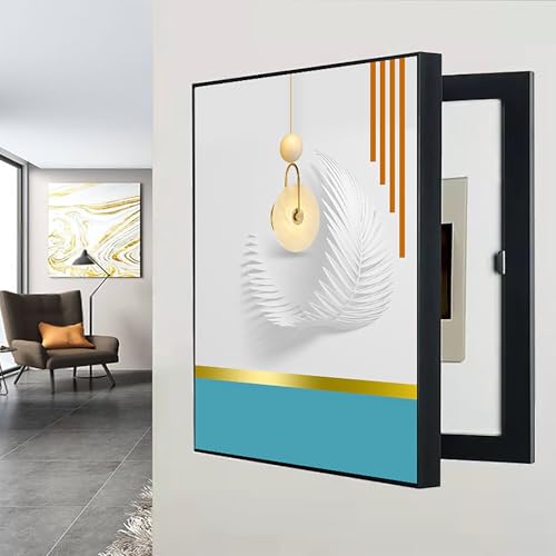 Dekorative Stromzähler-Abdeckung Modern Electric Box Counters Cover, Kreativität Zählerkasten Dekoration Innenbereich Lackierung(Black-5,30 * 40cm/11.8 * 15.7in) von VOLDAX