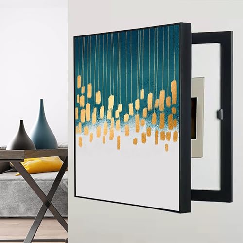 Dekorative Stromzähler-Abdeckung Modern Electric Box Counters Cover, Sicherungskasten Abdeckung Versteckter Schalttafeln Auf Viele Szenen Anwendbar(Black-1,30 * 40cm/11.8 * 15.7in) von VOLDAX