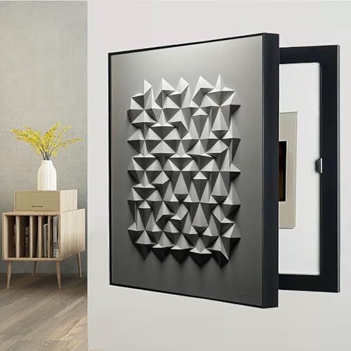 Dekorative Stromzähler-Abdeckung Modern Electric Box Counters Cover, Sicherungskasten Abdeckung Versteckter Schalttafeln Auf Viele Szenen Anwendbar(Black-5,30 * 40cm/11.8 * 15.7in) von VOLDAX