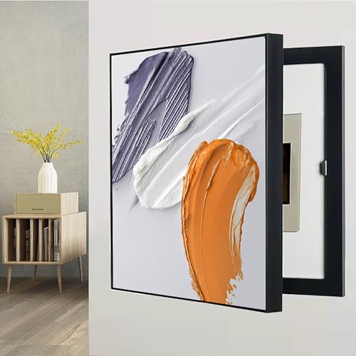 Dekorative Stromzähler-Abdeckung Modern Electric Box Counters Cover, Sicherungskasten Abdeckung Versteckter Schalttafeln Auf Viele Szenen Anwendbar(Black-7,30 * 40cm/11.8 * 15.7in) von VOLDAX