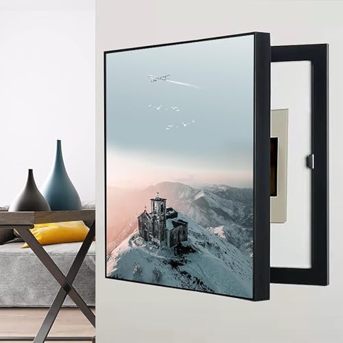 Dekorative Stromzähler-Abdeckung Modern Electric Box Counters Cover, Sicherungskasten Abdeckung Versteckter Schalttafeln Auf Viele Szenen Anwendbar(Black-8,60 * 80cm/23.6 * 31.5in) von VOLDAX