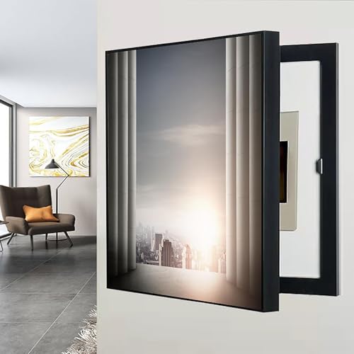 Dekorative Stromzähler-Abdeckung Modern Electric Box Counters Cover, Sicherungskasten Abdeckung Versteckter Schalttafeln Auf Viele Szenen Anwendbar(Black-9,30 * 40cm/11.8 * 15.7in) von VOLDAX